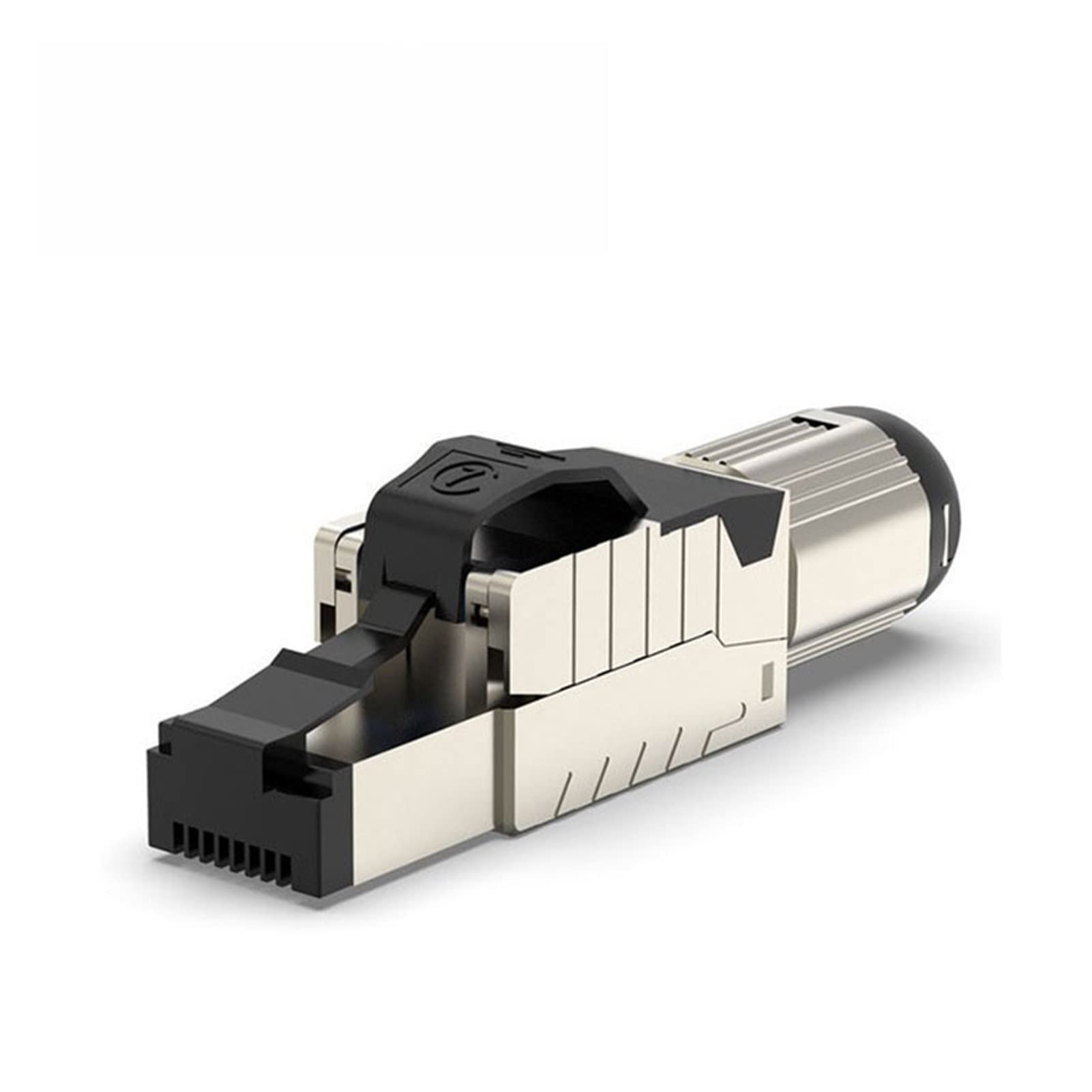 Schermato Senza Attrezzi Rj45. Plug Cat6A Cat7 Cat8 Connettore Ethernet modulare Cat8 1-50PCS Easy Metal Die-Clast Conector (Size : 10pcs, Color : CAT7 Metal (Black))