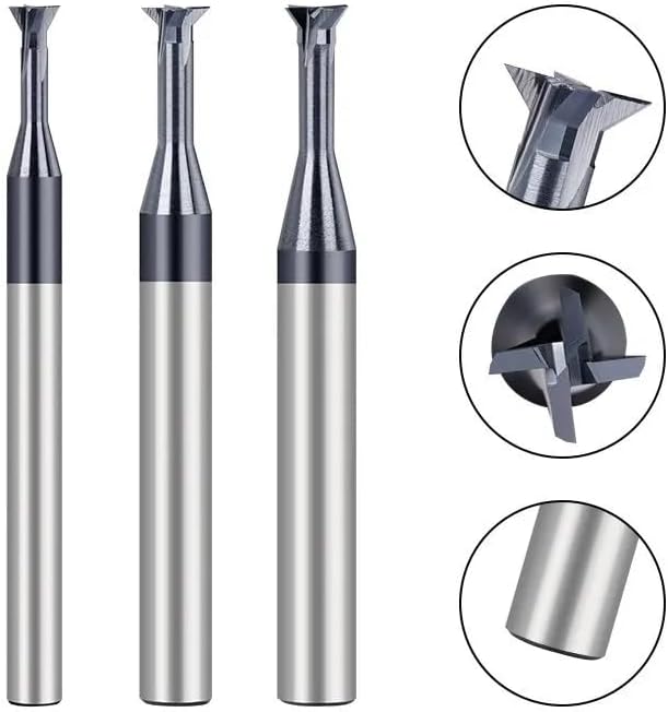 Dovetail Milling Cutter T Slotting Carbide End Mill Metal Machining Milling Tool,60D-D7x3.5x10x60