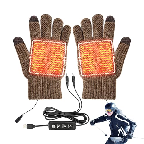 Gants chauffants tricotés contre les mains froides en hiver avec prise USB