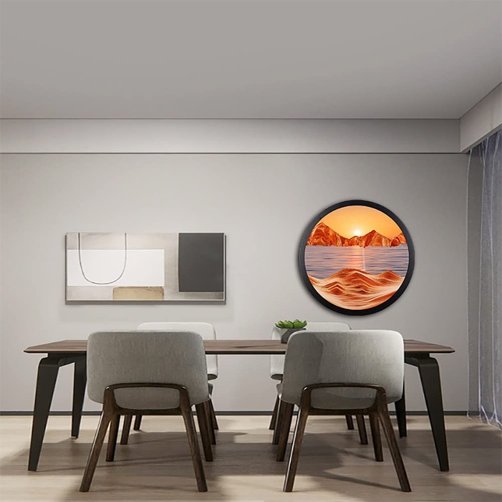 3D Dynamic Sand Art,Pittura Di Sabbia Che Scorre, Quadro In Vetro 3D Con Movimento Liquido, Paesaggio Di Sabbia Del Mare Profondo Cornice Che Scorre Per Casa, Ufficio, Lavoro, Decorazione Da Scrivania