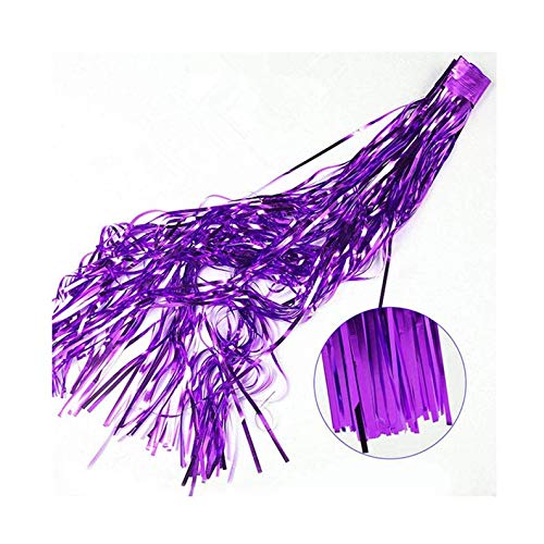 Image of Rozi Decoration Happy Birthday Purple Theme Confetti & Metallic Balloons, Heart Star Balloon Foil Fringe Curtain 16th 18th 19th 21st Purple & Silver Theme Birthday Party Kit Pack of 37 Piece