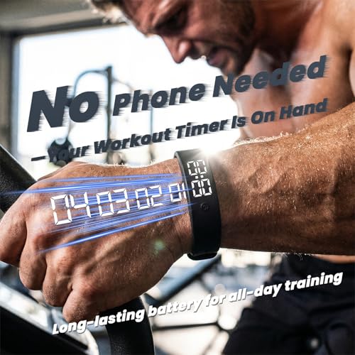 Image of Vibrating Alarm Wristband Silent Wrist Alarm Clock Watch Wind up Bands for Deaf People No Batteries Bracelet for Heavy Sleepers Dawn Wake up Sleeper that Won't Wake Partner (Blue)