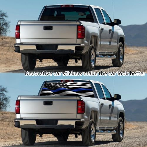 Image of Rear Window Decals for Trucks - 65x17.3 in Back Window American Flag Decals Fit Most Pickup Trucks SUV, Vinyl Back Window Decal Truck Rear Window Graphics for Personalized