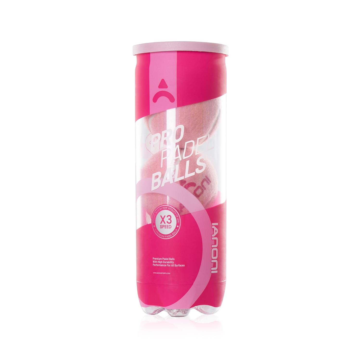 ianoni Padel Balls Natural Rubber with Great Flex Elasticity International Padel Federation Standards Compliant-Light Pink