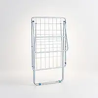Varal Maxi com Abas Branco de Chão Compacto e Dobravel de Aço Inoxidável
