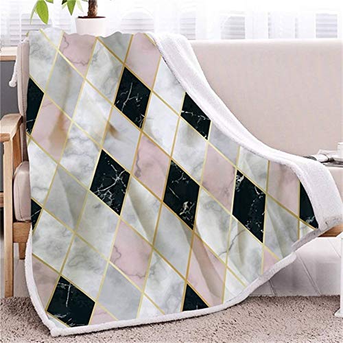 Blanket Marmordecke Geometrische Sherpa Decke Gold Grau-Bett-Sofa-Decke Weiche Bettwäsche 3D Animal (Color : 8, Size : 130cmx150cm)