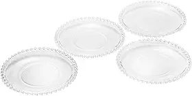 WOLFF - Conjunto 4 Pratos de Cristal 20 cm - Linha Pearl