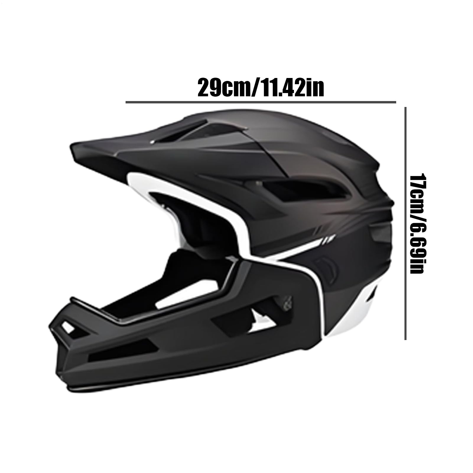 Casco De Bicicleta De Montaña Full Face,Casco De con Almohadilla Desmontable para La Barbilla | Equipo De Protección Cabeza Ajustable con Absorción De Impactos para Ciclistas Usuarios Principiantes Y