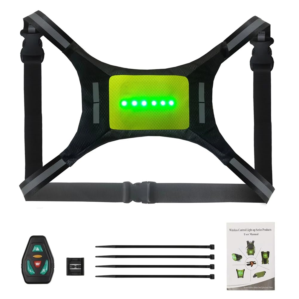 Gilet Réfléchissant LED Rechargeable par USB avec Feu de Signalisation à Distance pour Le Cyclisme et la Course