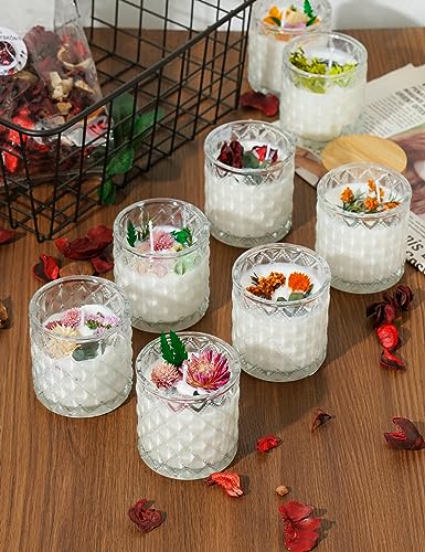 Nihome NIHOME-0216 12 Pack Embossed Candle Jars For Making Candles, 6 Oz Glass Candle Jars thumb #6