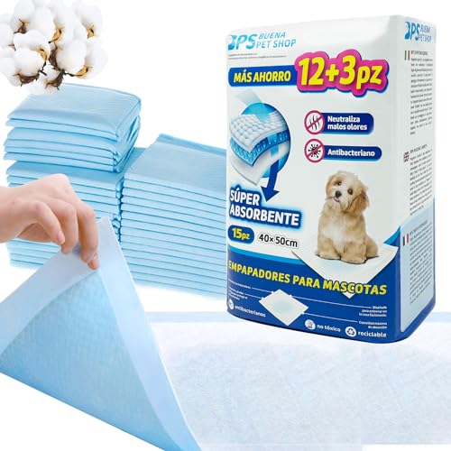 BPS BUENA PET SHOP BPS Trainingsunterlagen für Hunde und Katzen, Hygienepad (15 Stück, 40 x 50 cm)