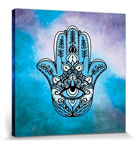 1art1 Duchowość plakat druk artystyczny na płótnie Hamsa, ręka fatimy, ochrona przed złym muralem druk XXL na nocie | Obraz 70x70 cm
