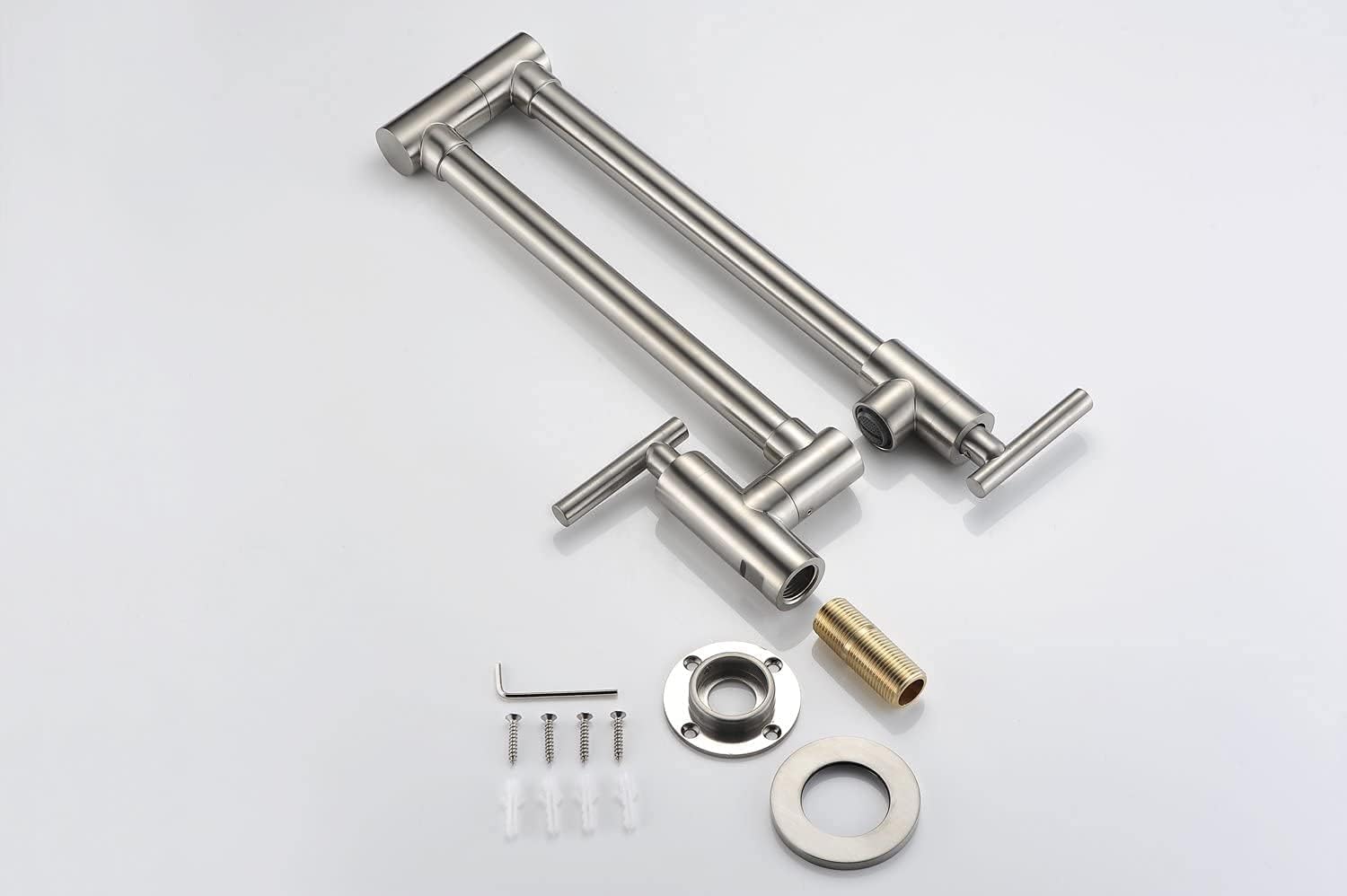 Robinet de casserole mural avec bras articulé double pour un remplissage facile