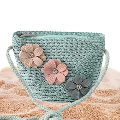 bolsa palha - Bolsas ombro praia verão para meninas | Bolsa mão verão em tecido desenho animado bolsa ombro para férias ao ar
