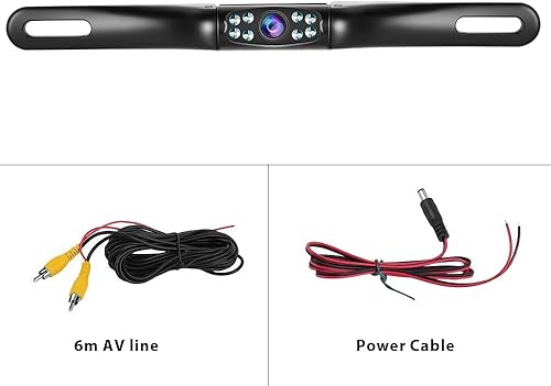 Miniatura 8 de Luces LED de 18 infrarrojos Cámara de visión trasera para automóvil, cámara de visión nocturna Ultra HD, cámara de marcha atrás podofo de 145 de