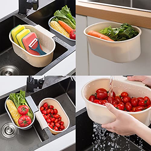 Tchrules A239 Kitchen Sink Drain Strainer Basket Compost Corner Sink Swan Strainer Basket Hanging Sink Corner Colander Triangle Multifunction Kitchen Sink Food Catcher Basket Waste Filter Wash Fruit thumb #4
