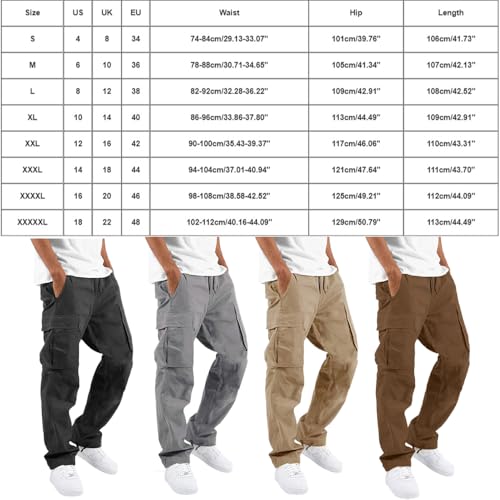 Mens Cargo Pants Drawstring Casual Hiking Pants Multi Pockets Causal Solid Athletic Pant Outdoor Trousers2