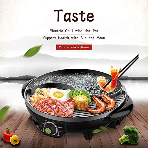 LIVEN Electric Hot Pot with Grill and Non-Stick Coating 1300W 120V TAIJI