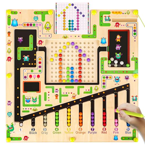 Gaethra Montessori Spielzeug, Magnetspiel Labyrinth Ab 3 Jahre, Lernspielzeug, Motorikspielzeug, Klassifizierung Der Farben, Für Geburtstagsgeschenke Und Kindertagsgeschenke Für Jungen Und Mädchen