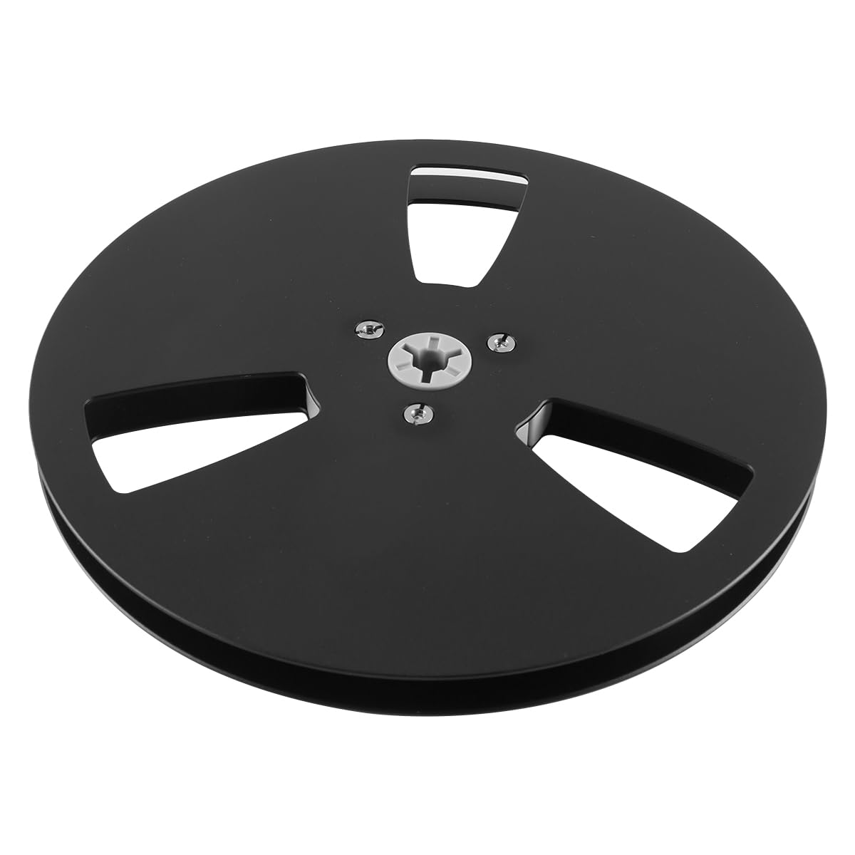 Nicear Empty Take up Reel,1/4 7 Inch 3 Hole Tape Reel,Opening Aluminum Alloy Universal Reel Replacement Machine Part Opener Empty Plate (Black)