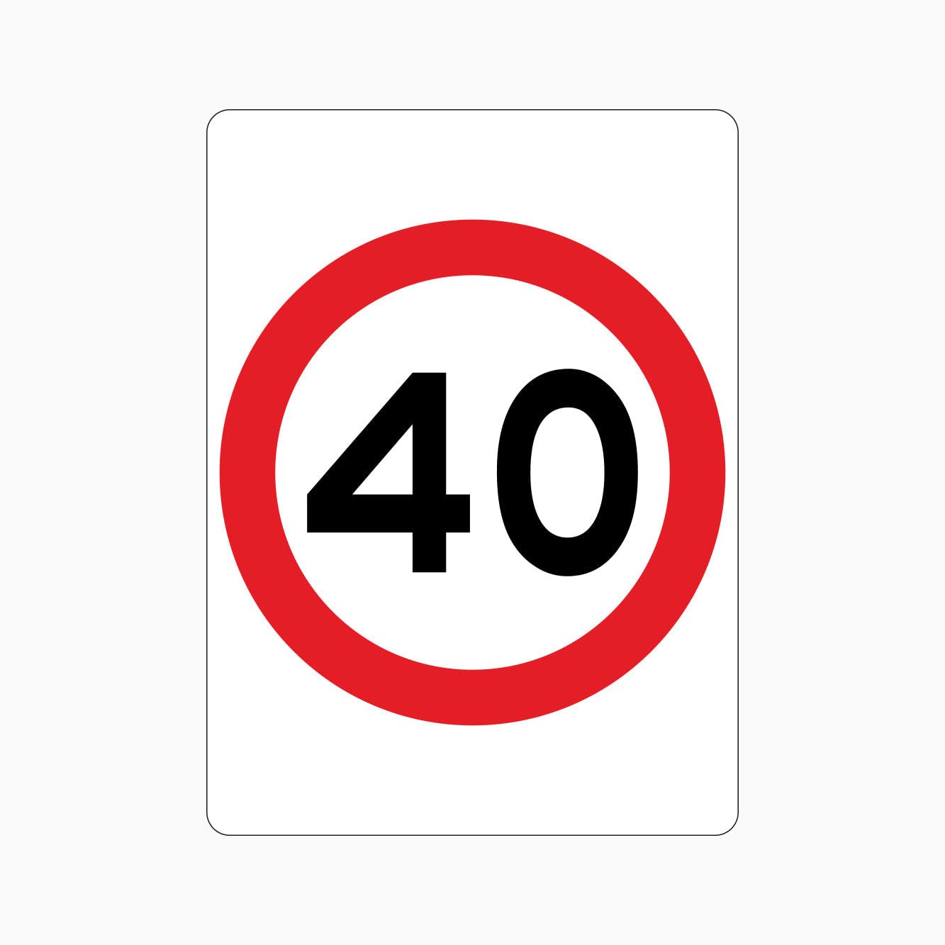 40km Speed Limit Sign Traffic Metal Tin Sign 8 x 12 inch for Industrial & Commercial Series
