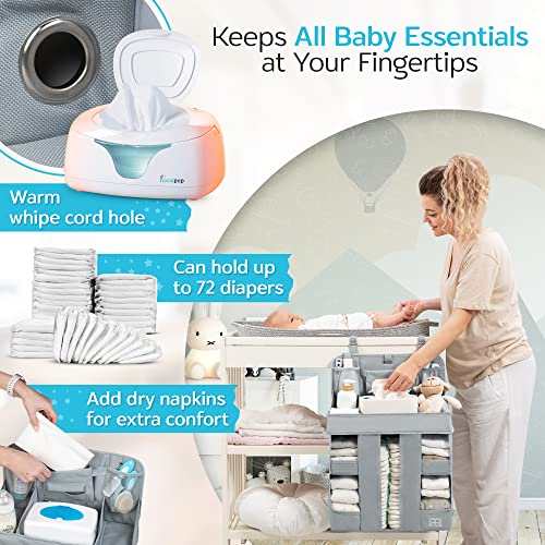 Xl Hanging Diaper Caddy Organizer – Reinforced Diaper Stacker For Crib That Keeps Shape – Hanging Diaper Organizer For Changing Table, Playard, Wall & Door – Diaper Holder For Newborn Baby Girl & Boy #TOP4