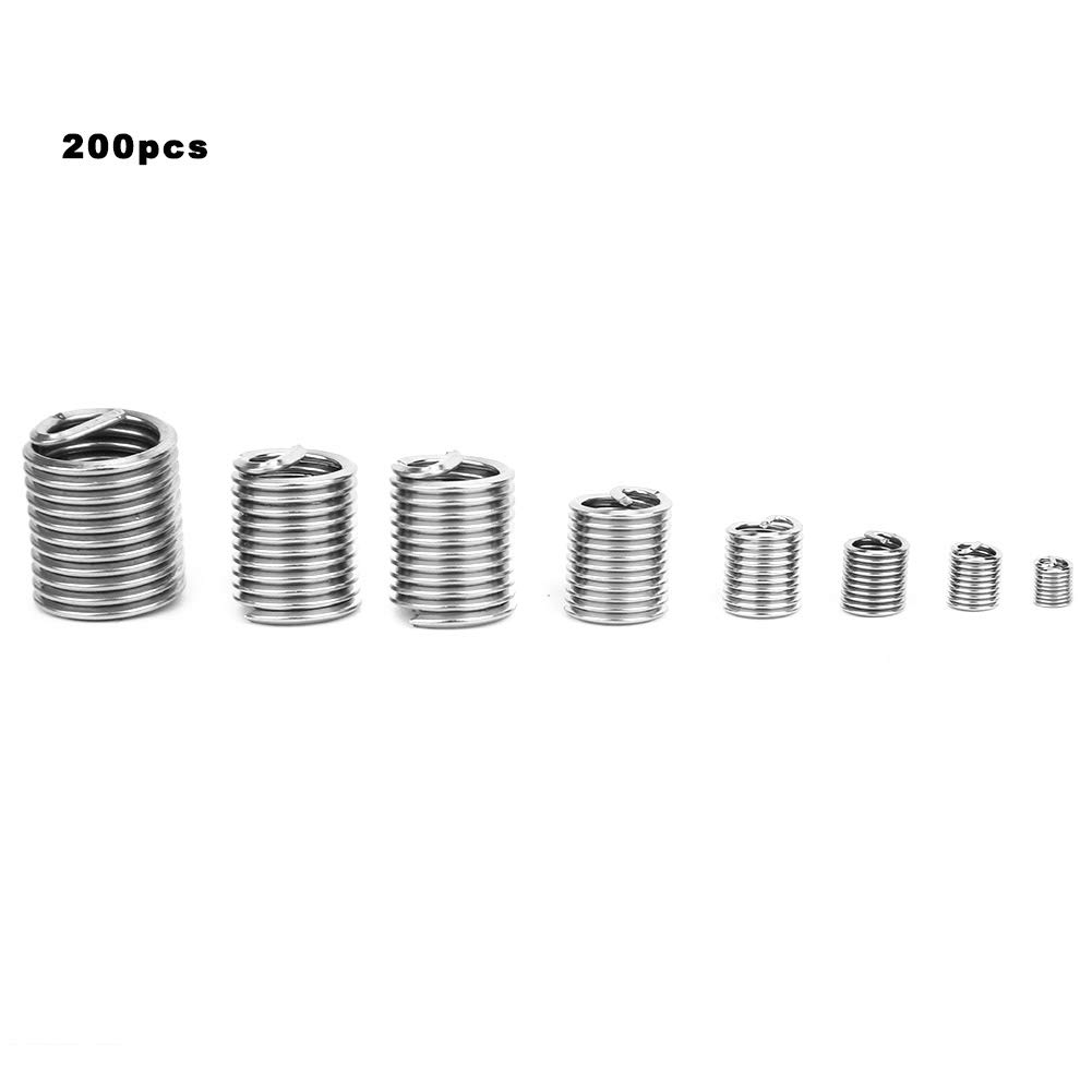304 Stainless Steel Thread Insert Assorted Set, M3 Inner Thread Insert Kit, Vibration Absorbing Screw Repair Tool with Improved Thread Strength, for Aluminum and Low Strength