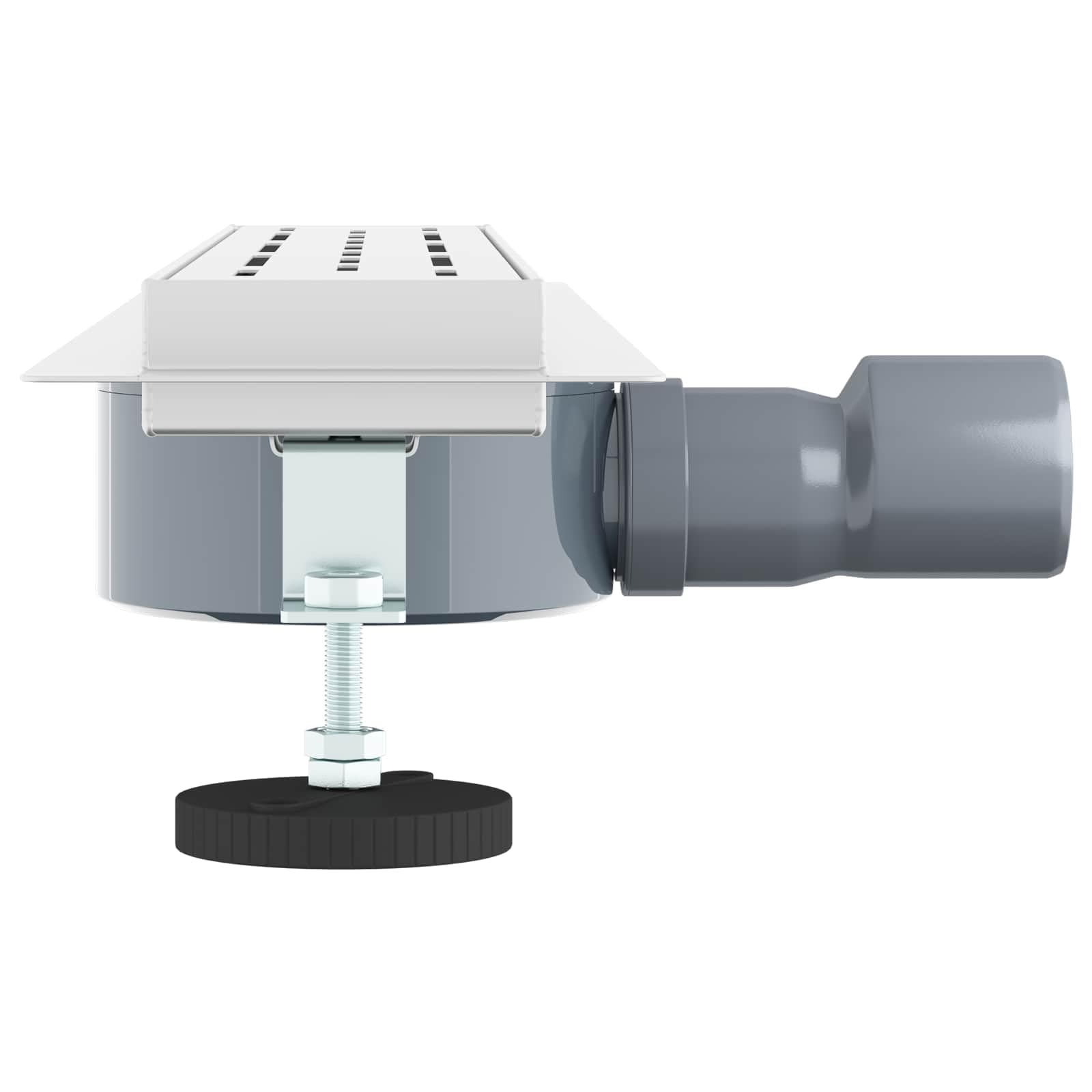 Duschabfluss aus Edelstahl 304 mit Glashülle, 360° Siphon und Linienabdeckung Silber 50 cm, höhenverstellbar 0-30 mm, fliesenfähig für Bad und Dusche