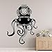 Produktbild ASFGA Octopus Antenne Wandaufkleber U-Boot Badezimmer Home Decoration Vinyl Türen und Fenster Aufkleber Meerestier Sirene Kunst Tapete Kinderzimmer Unterwasser Abenteuer Geschenk 42x32 cm