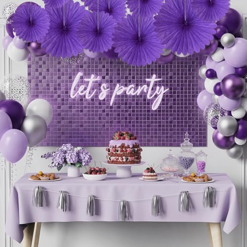 Image of 20 Pcs Deep Purple Hanging Paper Fan, Hanging Honeycomb Round Paper Fans for Weddings, Birthdays, Easter, Baby Showers, Classroom, Events Ceiling Party Supplies Decorations