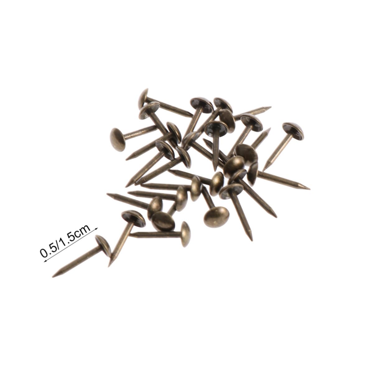 DOITOOL Antique Nailheads 100pcs Brass Tack Round Brass Nails for Upholstery Sofa and Furniture Decor