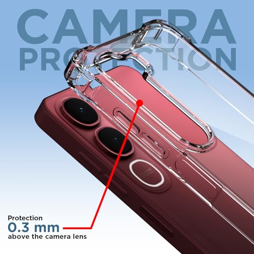 Image of Amazon Basics Back Cover for Vivo Y31 5G PC + TPU Clear Transparent Raised Edges Shockproof Protective Phone Bumper Case (Transparent)
