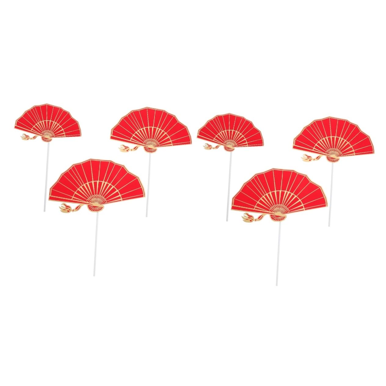VILLCASE10 Sets Insert Card Folding Hand Fan Cupcake Decor Wedding Chinese Cake Picks Chinese Fans Cake Decoration Chinese Style Traditional Cake Topper Asian Birthday Food Fruit Plastic