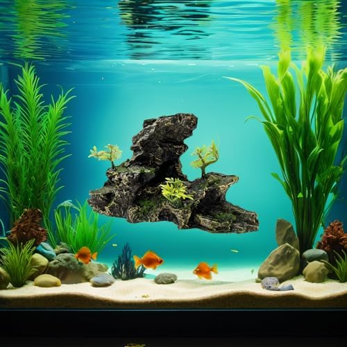 Pssopp Aquarium Rockery Decoration Fish Simulation Resin Rockery Stone Ornament Fish Hiding Cave Stone Decor