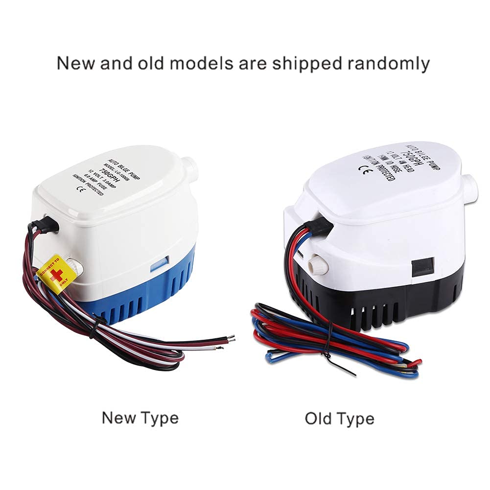 Automatische Bilgepumpe 12V 750GPH Tauchpumpe Bilgepumpe Bilgenwasserpumpe Tauchhydraulikpumpe Boots Lenzpumpe Wasserpumpe mit Schwimmerschalter für Boot Yacht