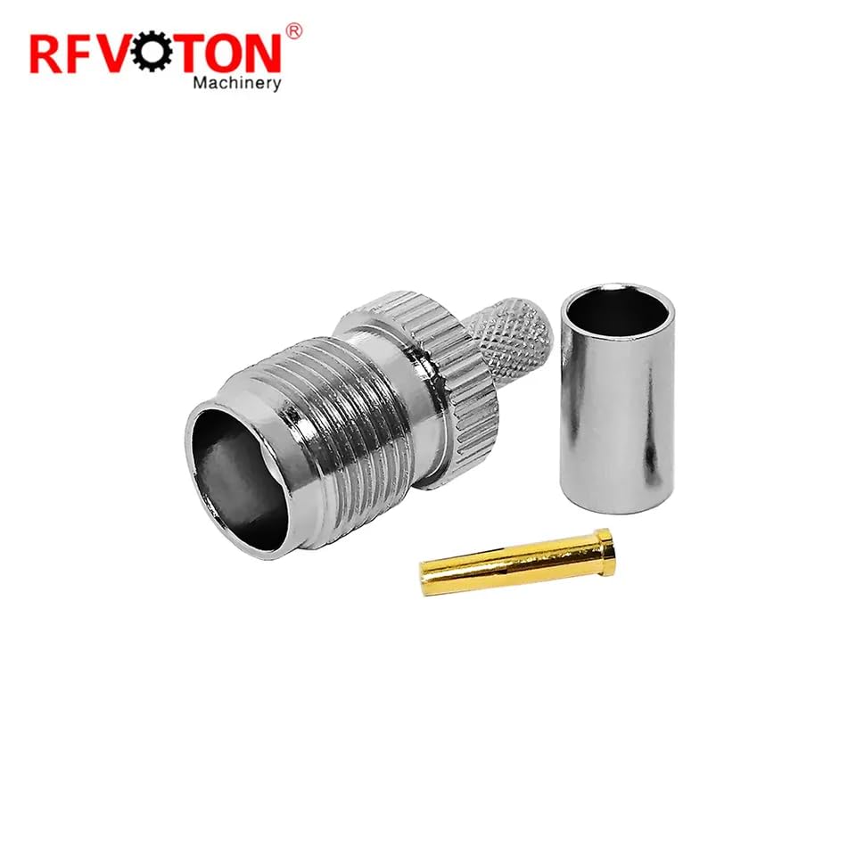 Wiring Connecting Terminals - 2pieces TNC Female Jack Crimp Straight for RG223 Cable RF Connector Brass