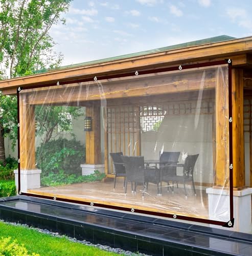 QOFLY Lona Impermeable Transparente con Ojales, 2x6m Lona Grande Impermeable para Exteriores, tejado para Plantas invernales, Lona Impermeable, Lona plegab
