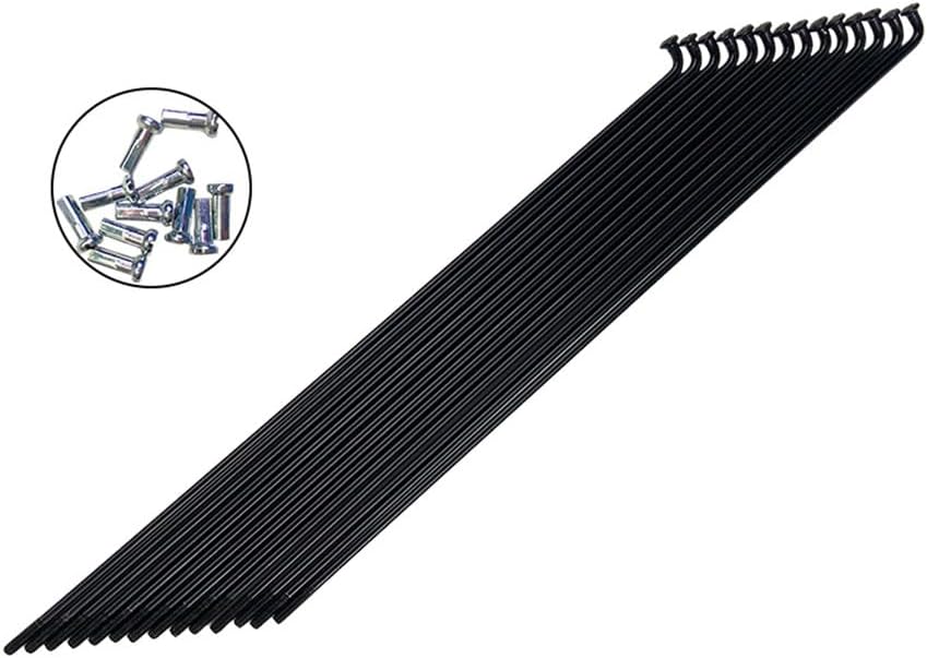 ZYAMY 12pcs 290mm/11.4inch 14G J Bend Bicycle 304 Stainless Steel Spokes with 12mm Nipples Cycle Spokes