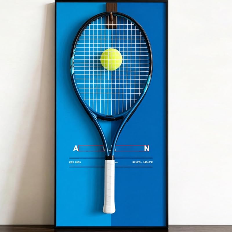 Espositore da parete da appendere a forma di racchetta, 80 x 39,9 cm | Per i tifosi Perfetto per gli appassionati di tennis che desiderano una collezione unica e un'opzione di archiviazione