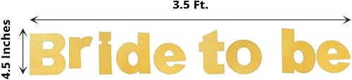 Miniatura 3 de Efavormart - Guirnalda de papel para despedida de soltera (3.5 pies) con purpurina dorada para despedida de soltera