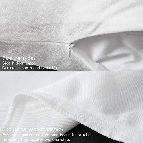 Image of NTBAY 2 Pack Zippered Velvet King Pillowcases, Super Soft and Cozy Luxury Fuzzy Flannel Pillow Cases with Zipper, 20x36 Inches, White