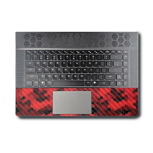 Image of MightySkins Carbon Fiber Skin Compatible With Alienware X16 R1 (2023) Full Wrap Kit - Red Hexa Camo | Protective, Durable Textured Carbon Fiber Finish | Easy To Apply & Change Styles | Made in the USA