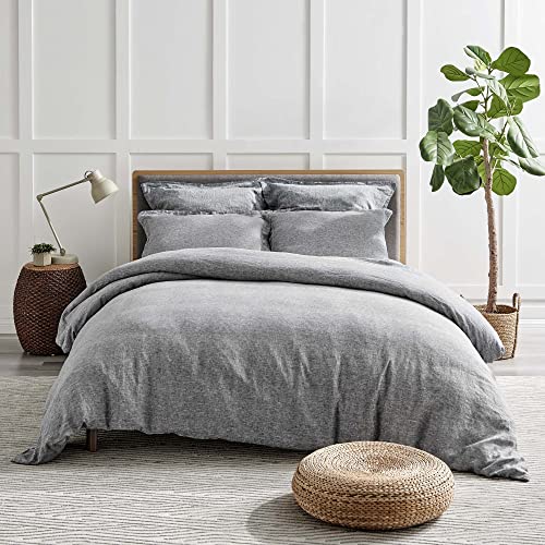 Image of Levtex Home - 100% French Flax Linen - Euro Sham - French Flax Washed Linen - Heathered Stone - Sham Size (26x26in.), No Insert