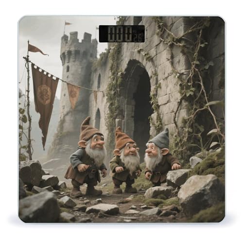 Báscula digital de baño Three Gnomes con vidrio templado y pantalla LCD miniatura 1