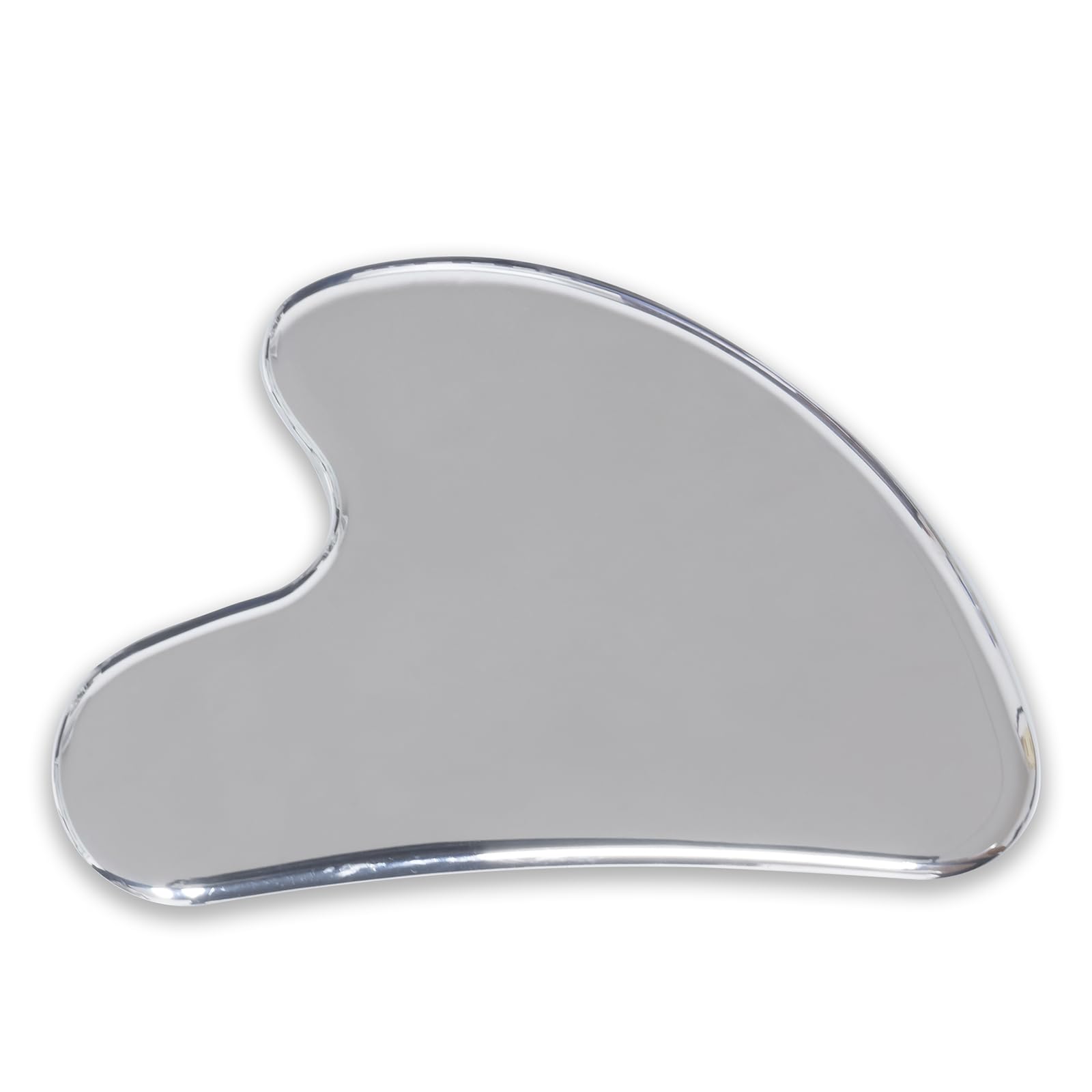 Gua Sha Jade Stone Gua Sha Massage Tool, Guasha Tool for Face and Body Skin Massage. Tools for SPA Acupuncture, Pink Stone for Body Face Neck and Eye, Skin Care Gift for Woman (Stainless Steel Silver)