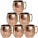 Produktbild DakshCraft ® Copper Moscow Mule Tasse Hammered Dutch Design lackiert, Set aus 6 Tassen