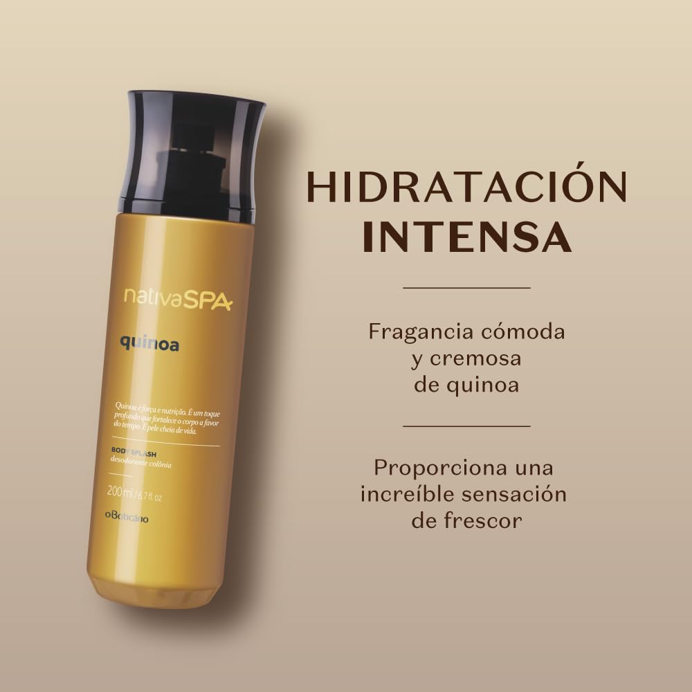 O Boticário | Nativa SPA | Quinoa | Bruma Corporal | Colonia | 200ml | Agua de Colonia | Body Splash | Vaporizador Perfumado | Vegano | Sensación de Frescor | Fragancia Duradera