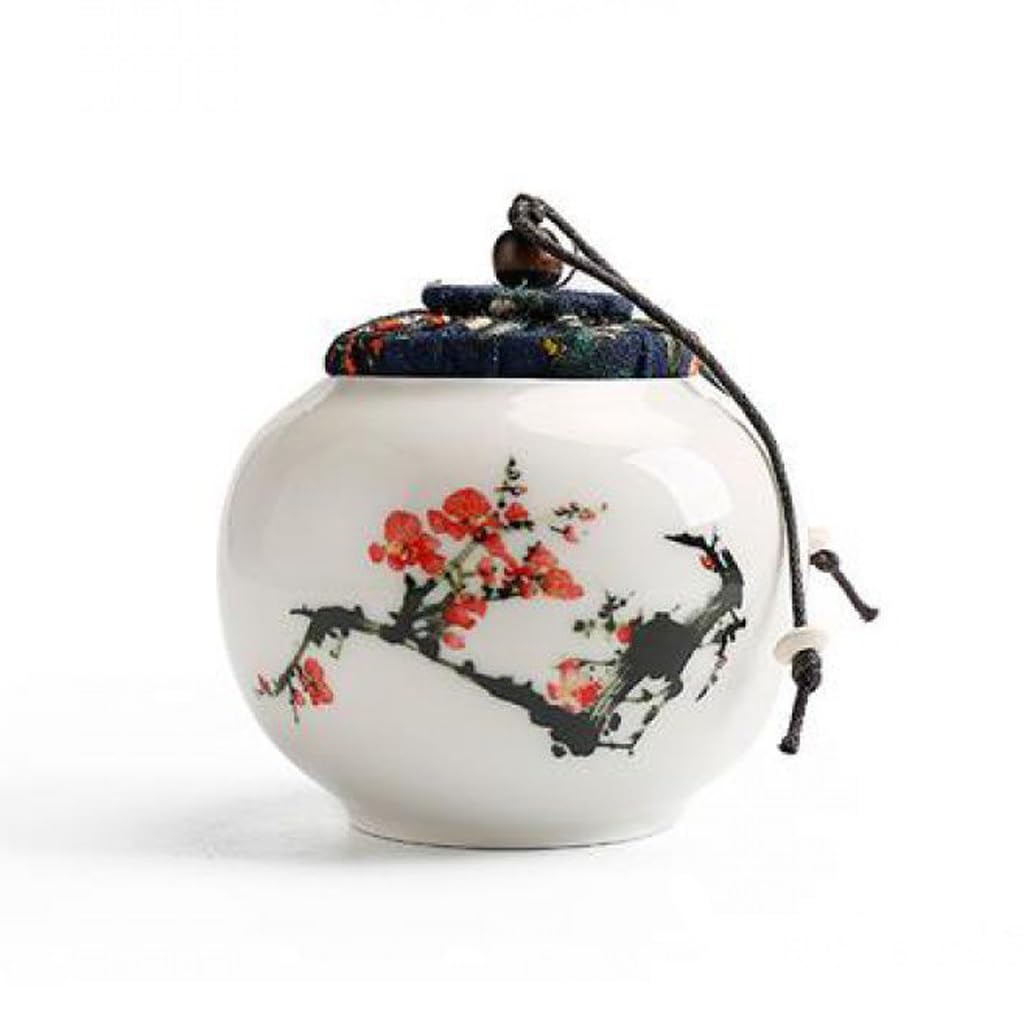 XYIANG Tea Canister Canisters Sets for The Kitchen Ceramic Sealed Tea Cans, Painted Small Tea Cans, Tea Storage Cans, Desktop Decoration Ornaments Cookie Sugar Jar Coffee Conta
