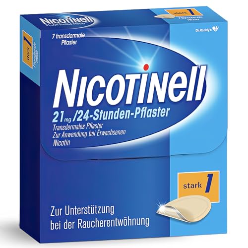 Nicotinell Nikotinpflaster 21 mg - 24 Stunden Wirkung zur Rauchentwöhnung und Linderung von Rauchverlangen - unterstützt beim Rauchen aufhören geeignet für starke Raucher 7 Stück
