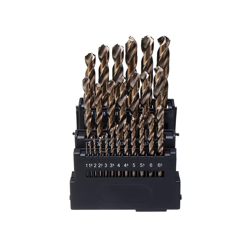m42 Juego de Brocas helicoidales HSS-Co 8% Dureza de Broca de Alto Cobalto 68-70 HRC para perforación de Metal de Madera de Acero Inoxidable (Tamaño : 13ps) (25ps)